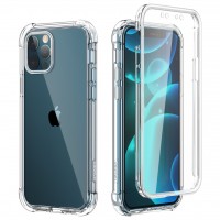 iphone 12/12 PRO (6.1") OEM Front & Back Silicone Σκληρη Two Crystal Διάφανο 