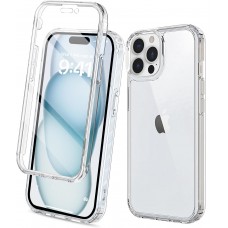 iphone 15 PRO MAX OEM Front & Back Silicone Σκληρη Two Crystal- Διάφανο 