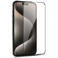 Tempered Glass Για iPhone 15 Full Cover Glue Προστατευτικό Οθόνης - Mαύρο