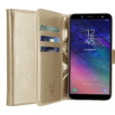 Θήκη Book Style με Βάση Στήριξης για Samsung (Galaxy A6 2018) - (ΧΡΥΣΟ)