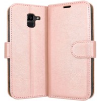 Θήκη Book Style με Βάση Στήριξης για Samsung (Galaxy J6 2018) - ΑΝΟΙΧΤΟ ΡΟΖΕ