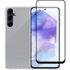 Tempered Glass 9H Για Samsung A55 Full Glue Προστατευτικό Οθόνης - Μαύρο